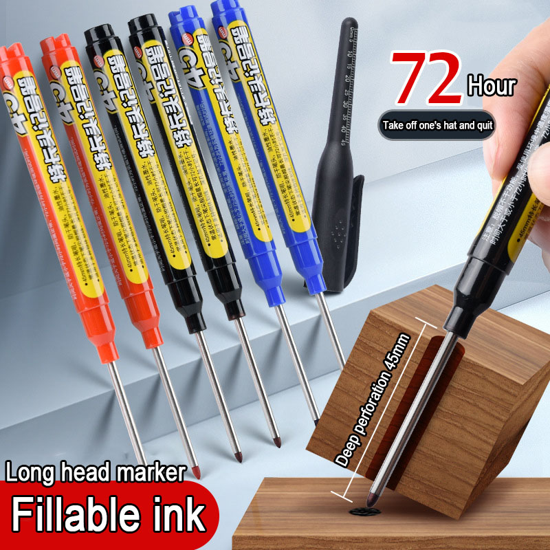 45mm långa spetsiga oljepennor vattentät snabbtorkande lämplig för träbearbetning kakel glas ritning markering kontor