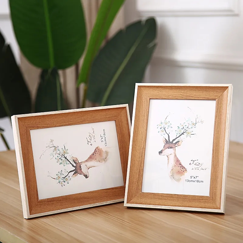 5 Color Rectangle Photo Frame Wall Mounted Living Room Decor Desk Ornament Wedding Family Picture Frame 5-10 Inch European Retro