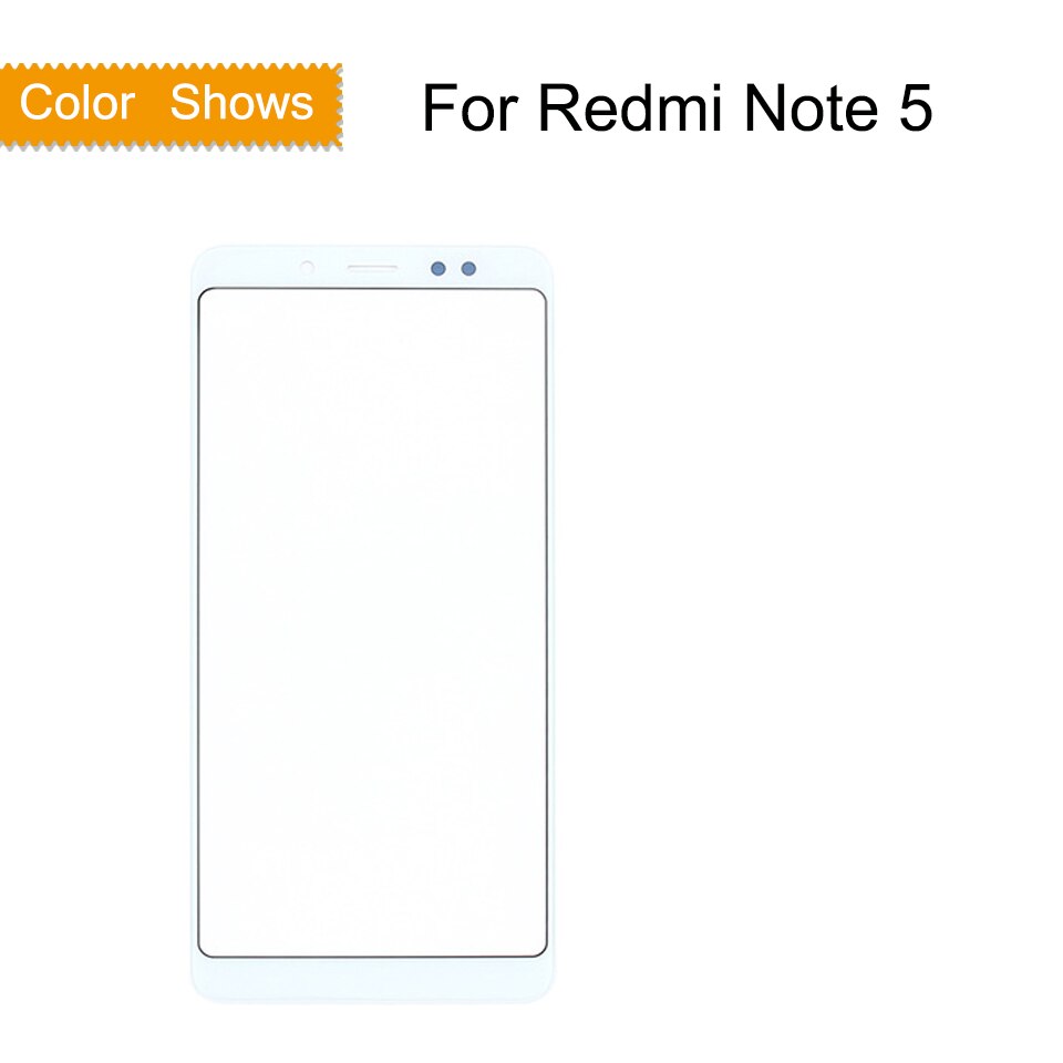 Original para xiaomi redmi nota 5 pro nota 5 note5 painel da tela de toque frontal exterior lente vidro touchscreen nenhum lcd sem digitador: 5 White no gift