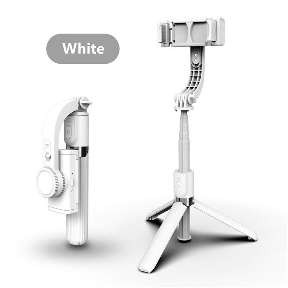 Handgeführter gimbal-stabilisator, anti-shake-selfie-stick, bluetooth-kompatibles stativ mit fernbedienung und smartphone-halterung für ios und android: Weiß