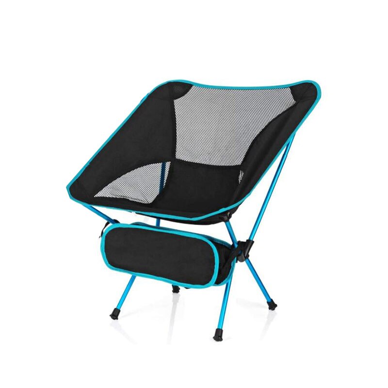 Chaise pliante de Camping Portable Ultra légère, sac de rangement pliable pour Camping en plein air randonnée: Light blue