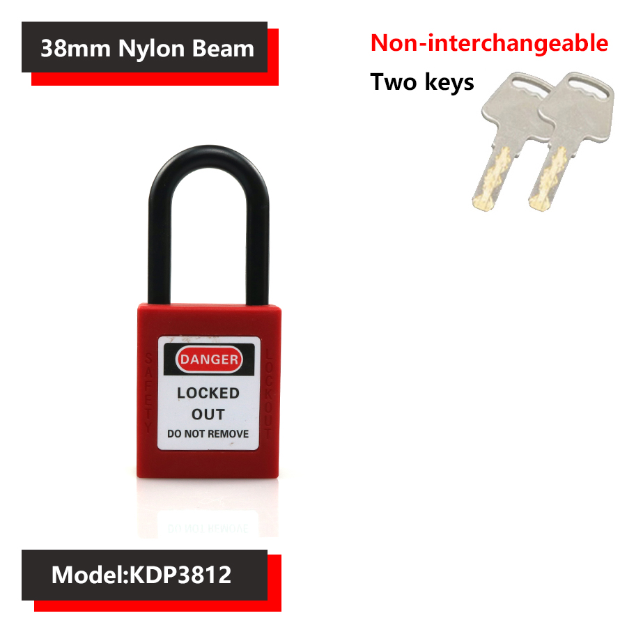 38mm industriële veiligheidshangsloten, loto-vergrendeling, nylon technische beugel, persoonlijke energievergrendeling, directe meerdere specificaties: Wit