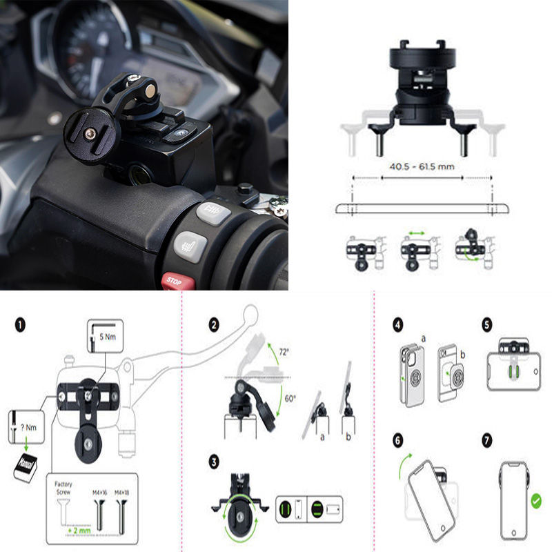 Motorcycle Brake Oil Tank Bracket Scooter Expansion TankCap Support For iPhone 11 12 13 14 15 Pro Max Case Phone Holder Cover