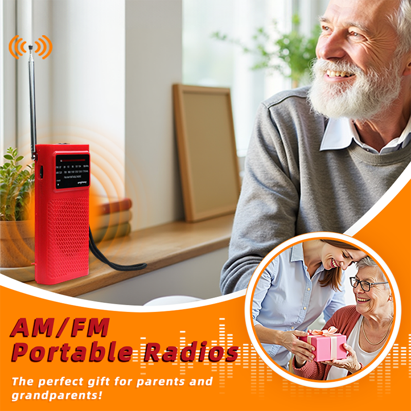 Przenośne radio AM/FM, radio o wysokiej czułości i wysokiej jakości, zasilane suchą baterią, trwałe i praktyczne, wbudowane w wysokiej jakości