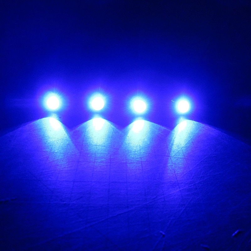 (4) blau LED Stiefel Licht Silber Wasserdichte 12v Deck für Enzo Malibu Wakesetter MasterCraft X Unterwasser JetSki Aquatrax R-12X