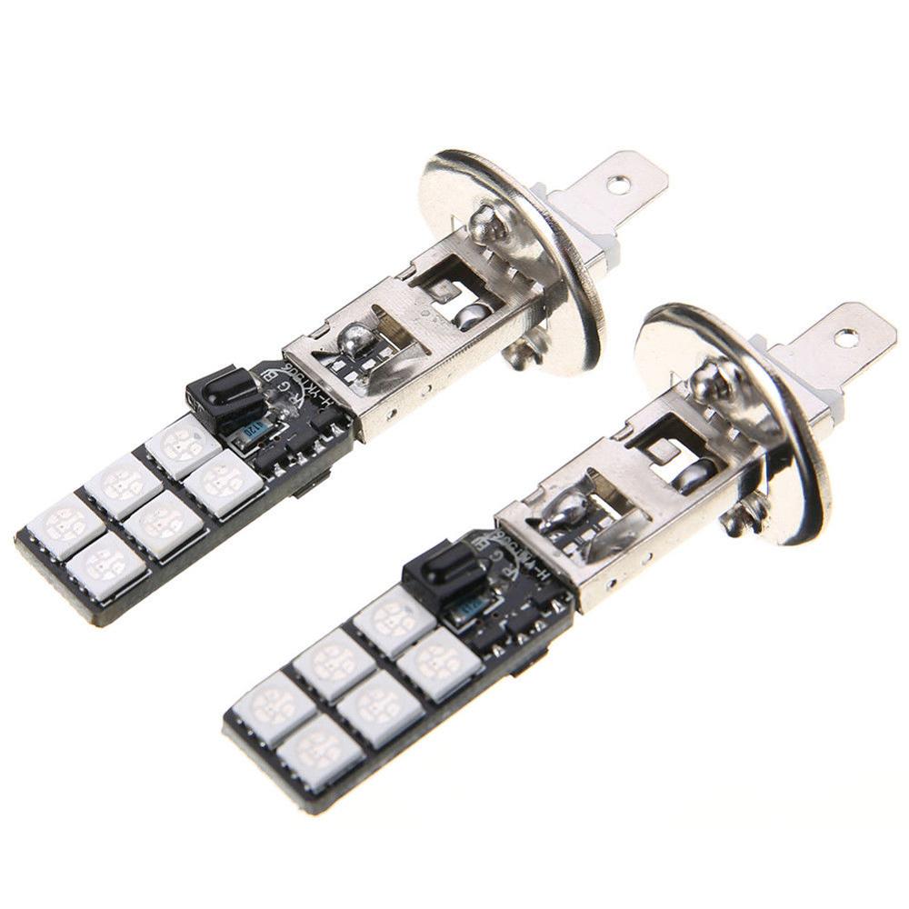 Bunte H1 LED-Birne 5050 12 SMD RGB LED Autoscheinwerfer Nebelscheinwerfer Lampe mit Fernbedienung Motorrad Auto Zubehör Dekorlampe