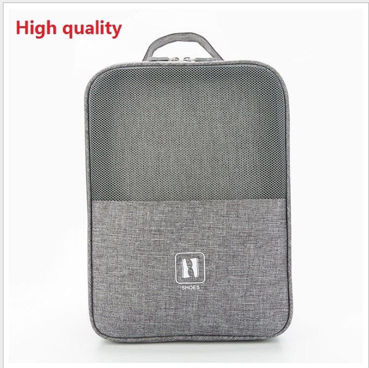 3 Layers Portable Shoes Storage Travel Bags Organizer Mesh Sorting Pouch Dustproof Bags Waterproof Unisex Shoes Covers Tote Bag: Good Dark Gray