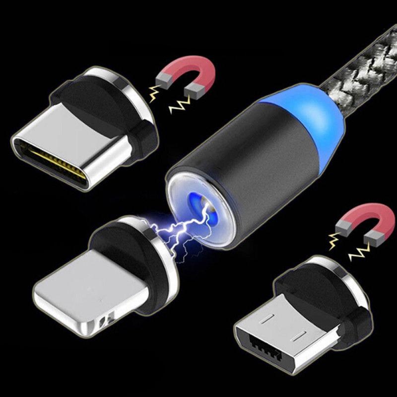 Cabo magnético micro usb tipo c adaptador carregador para iphone samsung carregamento ímã conector android celular txtb1