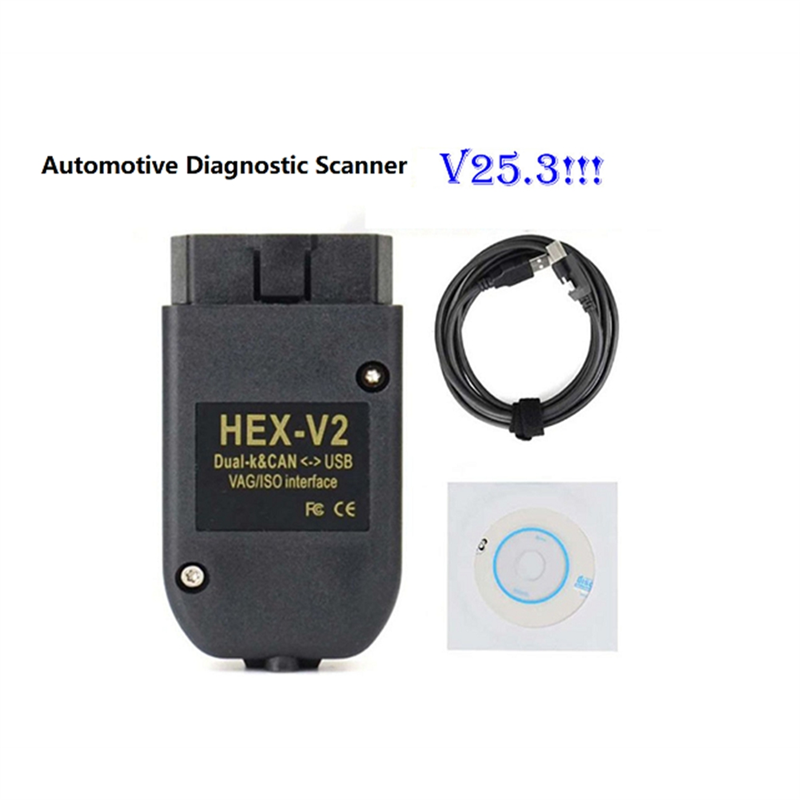 HEX V2 VAGCOM FT232 V25.3 VAG Scanner Tool KKL VCDS Kabel OBD2 Diagnostische Kabel Meertalige OBD2 Scanner