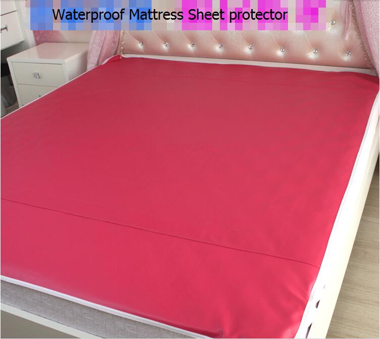 200x180cm Waterproof Mattress Sheet Protector Pad Cover Bed Washable Adults Children Kids Faux Leather Waterproof Urine Mat