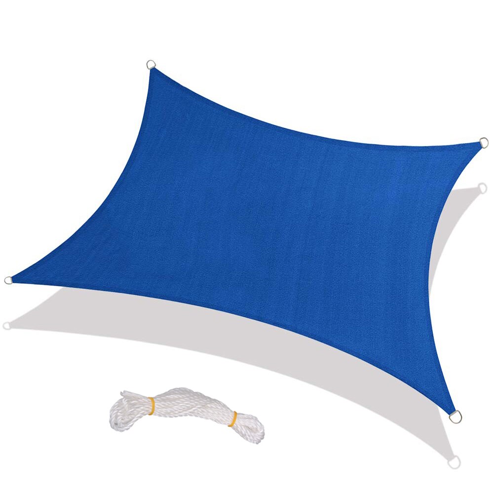 Uv Rectangle Water Resistant Canopy Sun Shade Sail Block Patio Awning Garden Antibacterial Blocking Uv Shade Canvas: blue / 1.5M