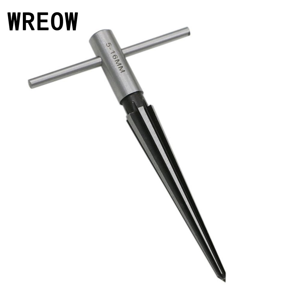 5mm-16mm T Handle Taper 6 Fluted Reamer Bridge Pin Hole Chamfer Reaming DIY Woodworker Repair Pounched Drill Bit Tool