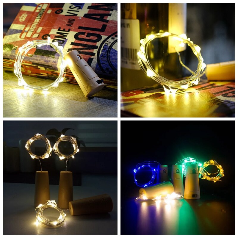 Bar LED wein flasche kork Schnur lichter dekoration girlande wein flasche Gebühr lichter Weihnachten kupfer draht Schnur lichter