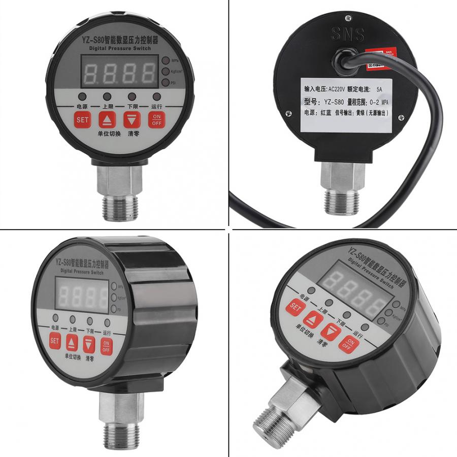 G1/4 220V Digital Pressure Controller 0-2Mpa 0.5%FS Accuracy for Water Pump Air Tools
