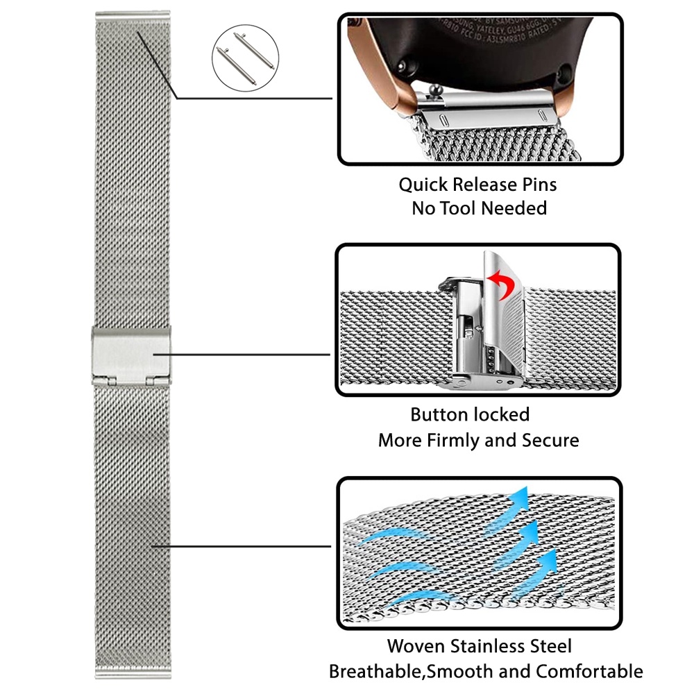 18mm 20mm 22mm 24mm Breedte Quick Release Volledige Rvs Horlogeband Horloge Universele Platte Kop horlogeband Accessoires