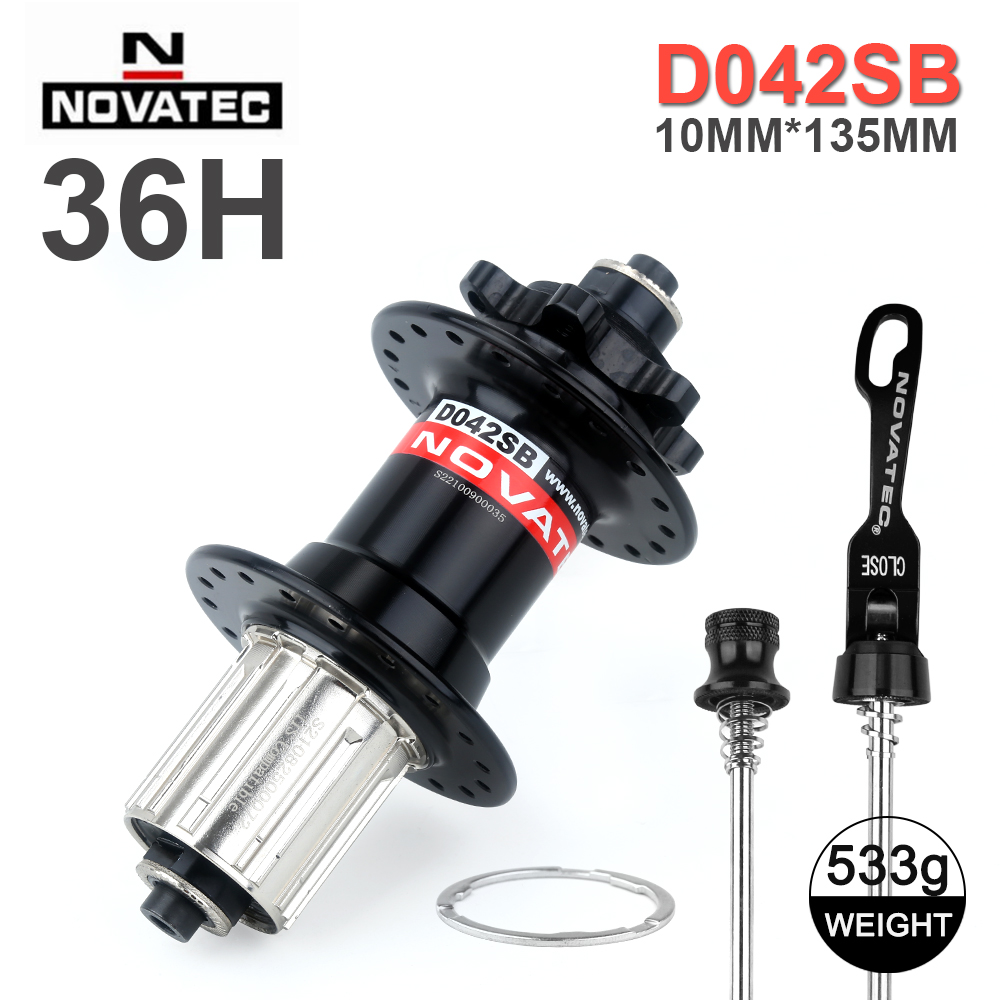 Novatec Bicycle Hub D042SB D442SB Hubs Sealed Bearing MTB Bike Hubs 28/32/36Holes Holes Micro Spline hub 8/9/10/11/12 Speed: Red