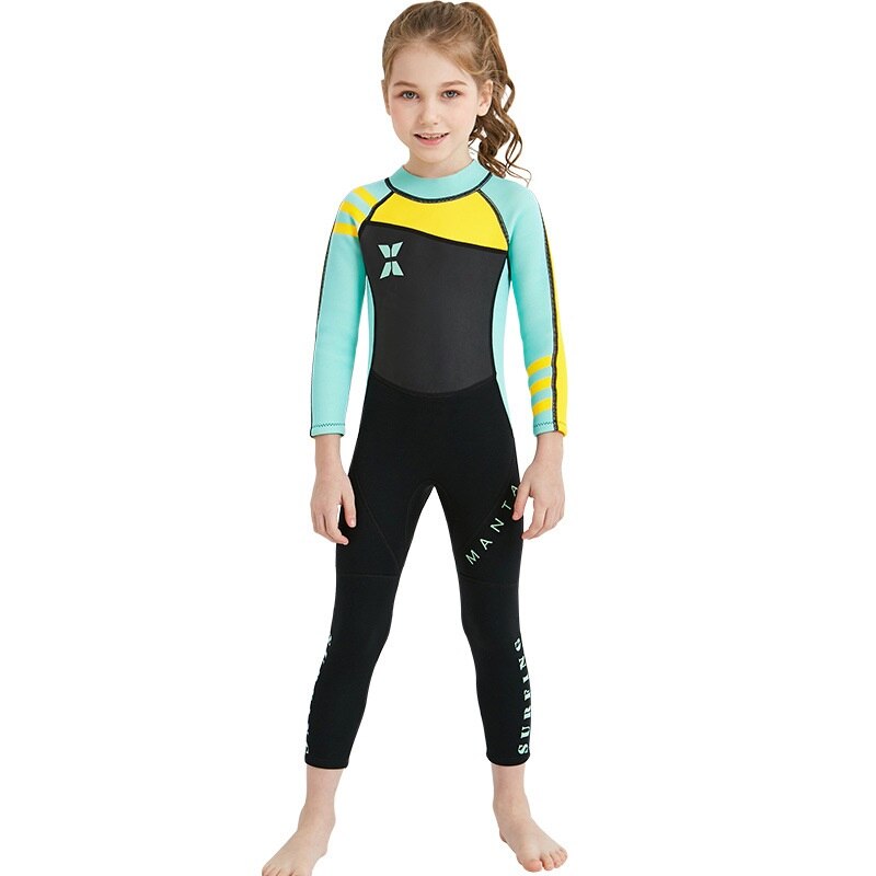 2.5MM Neoprene Boys Thermal Wetsuits Full-body Children Anti-UV Keep Warm Diving Suits Surf Swimwear Suit for kids: B / S