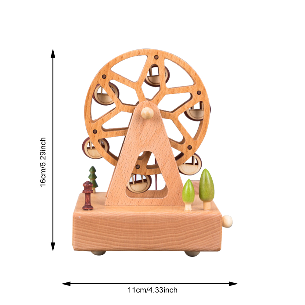 Caja de música de madera para mujeres, de cumpleaños, decoración de boda, hogar, carrusel de madera , artesanía, mecanismo tallado, cajas musicales