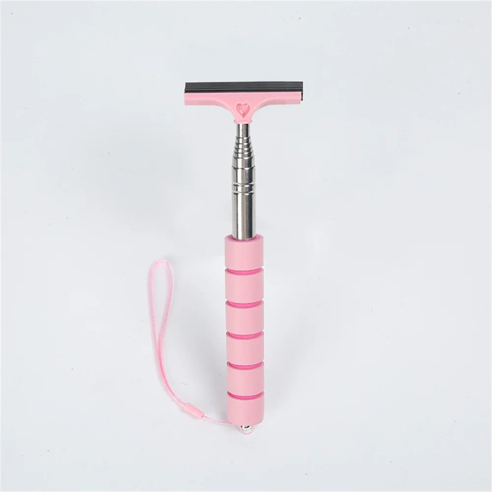 2-in-1 einziehbarer tragbarer Wischer: Perfekt zum Reinigen von Auto-Rückspiegeln, Tankstellenfenstern, Duschgläsern und Windschutzscheiben!: Rosa