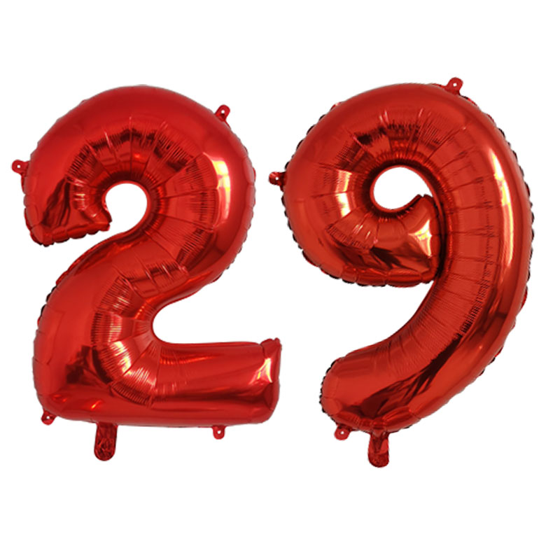 2Pcs 32 Inch Gold Silver Black Blue Pink Helium Foil Number Balloon 28 29 30 31 32 33 Happy Birthday Party Decoration Supplies