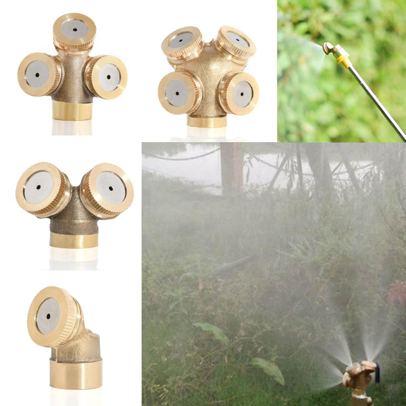 Gold verstellbare Durcheinander sprühen Nebel Düse Garten Sprinkler Bewässerung Bewässerung großflächige sprühen dunst igen Nebel
