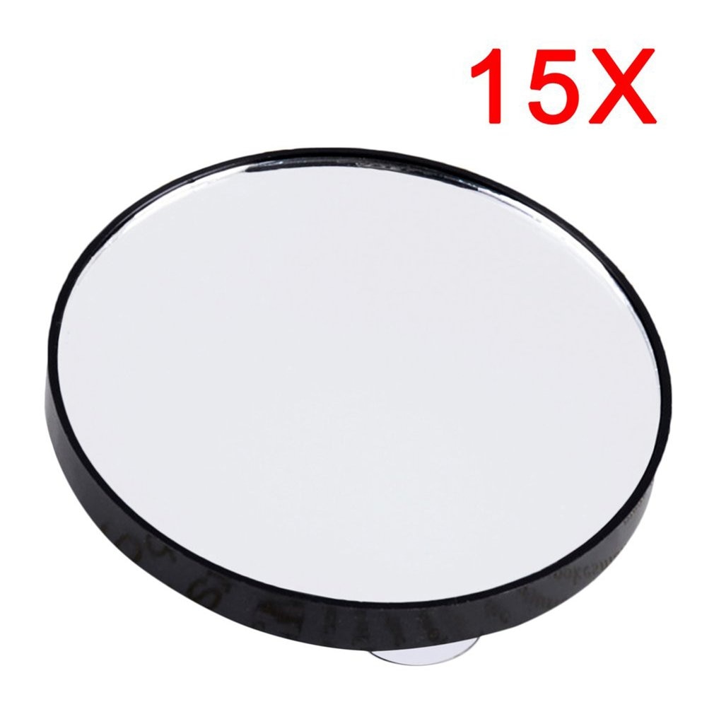 Mini Pocket Make-Up Spiegel 15X Vergrotende Spiegel Met 2 Zuignappen Ronde Compact Cosmetische Spiegel Badkamer Vergroting Glas