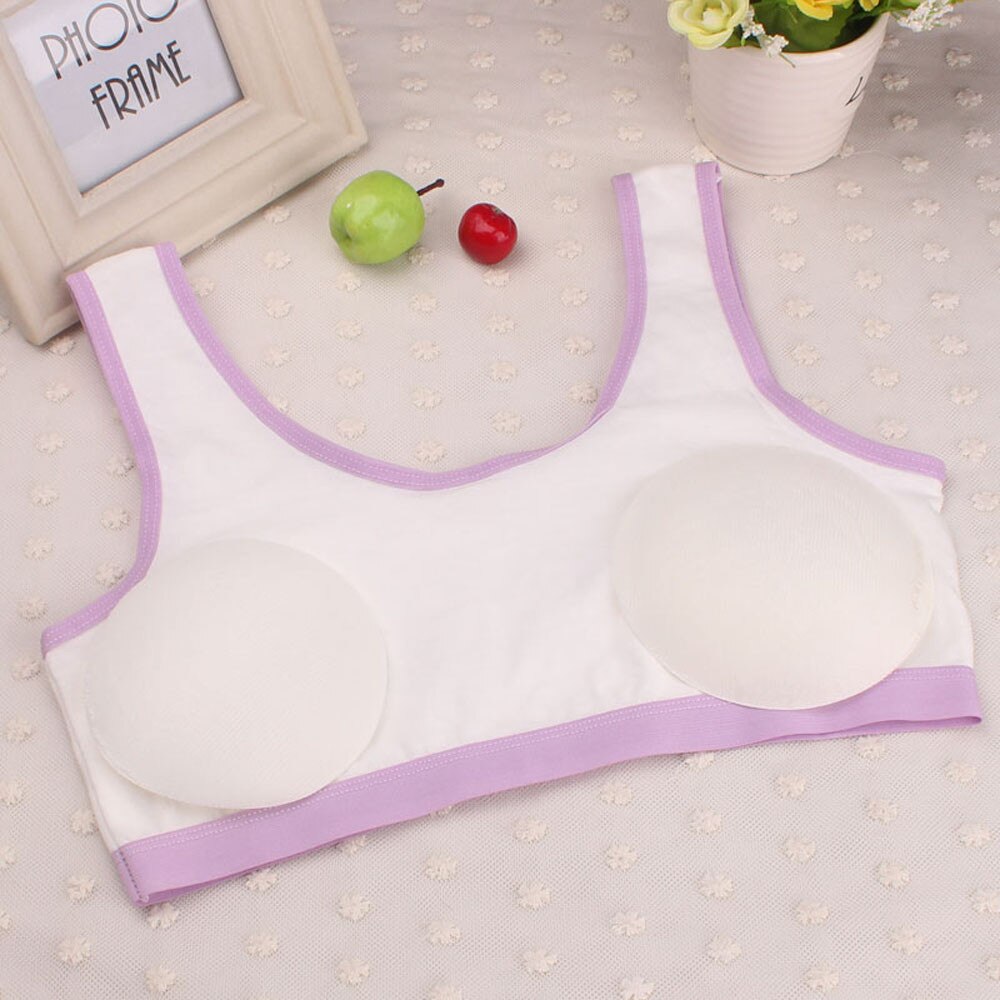 Kids Bra For Teenage Girls Cotton Children Girls Underwear Clothing Teen Sports Bra with Chest Pad Puberty Girl training Bra