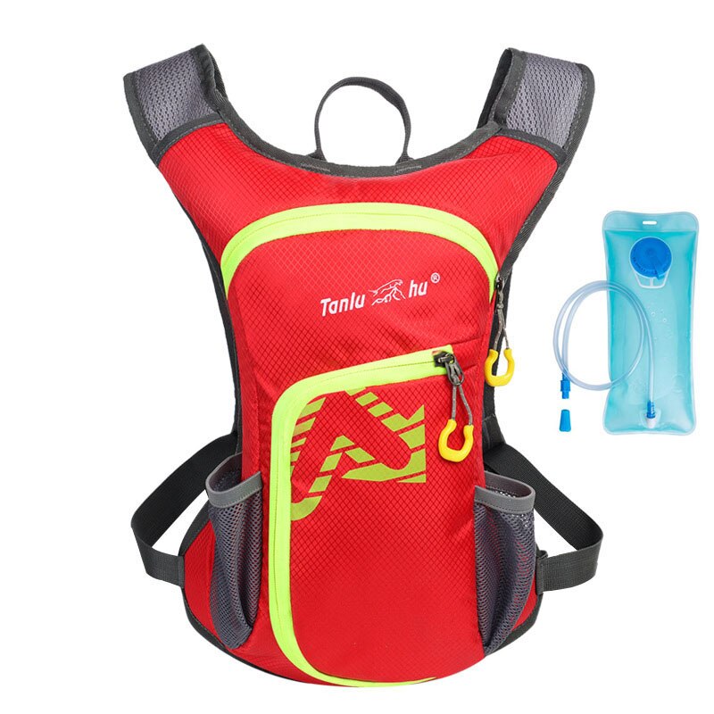 Mochila para acampar al aire libre para hombre y mujer, Mochila para correr, bolsa de agua para bicicleta de 2L, Mochila de hidratación para ciclismo, tanque de vejiga de agua de nailon