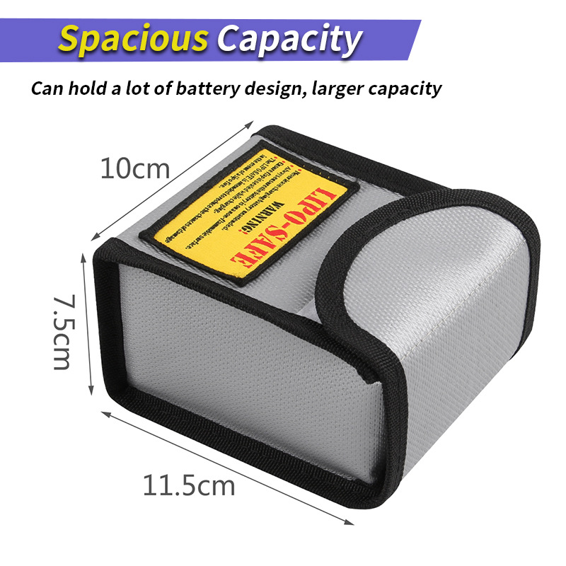 Multi-function Lithium Battery Explosion-proof Bag 1000 MAh Safety Charging Flame-retardant Storage Bag Zipper Fireproof Bag: Orange