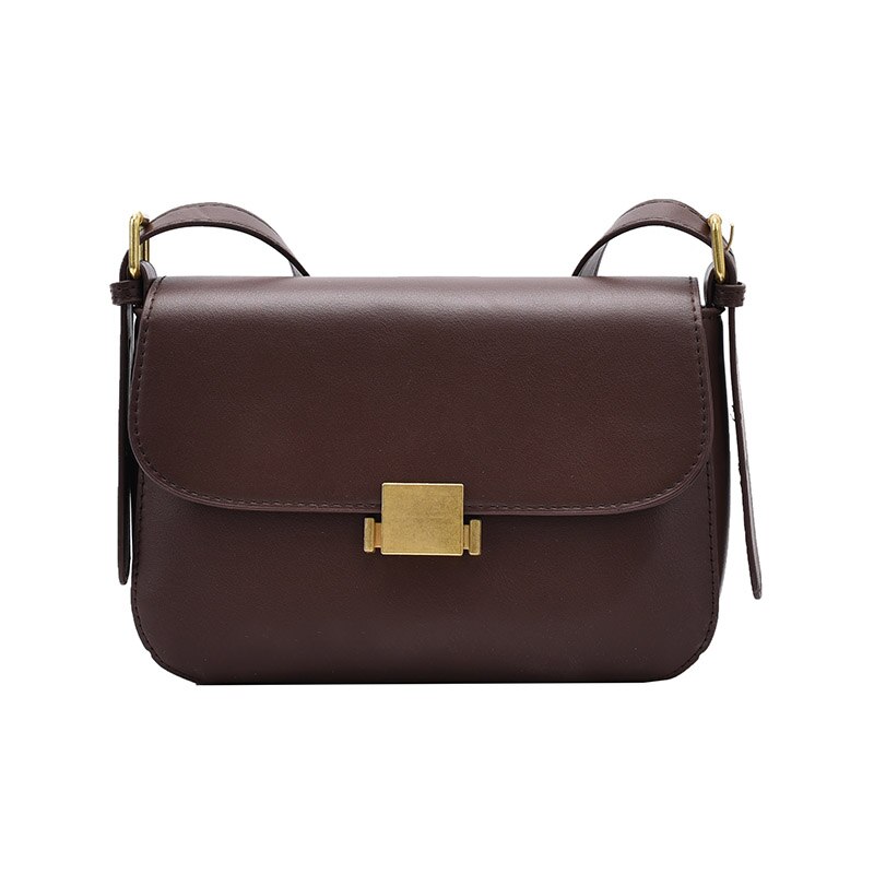 Zachte pu leren crossbody tassen met klep voor dames, trendy crossbody handtas voor meisjes, trendy schoudertas voor dames met merknaam: Koffie