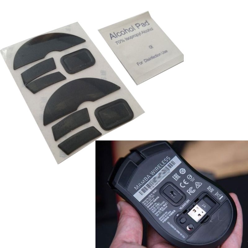 2 pièces 0.6mm épaisseur remplacer souris pieds souris patins pour Razer Mamba souris de jeu sans fil