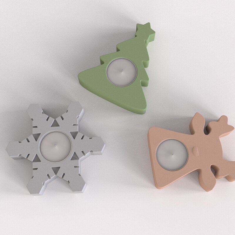Silicone Mould Voor Kaars Houder Mooie Fawn Kerst Beton Kandelaar Siliconen Mallen
