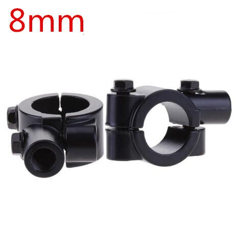 Adaptateur de base pour rétroviseur | 8MM 10MM pour rétroviseur de moto, connecteur de base pour Kawasaki Z1000 ZX10R ZX12R ZX6R ZX636R ZX6RR ZX6RR ZX9R: 2pc 8mm Black