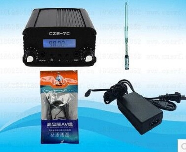 1W/7W stéréo PLL FM émetteur station de radio de diffusion CZE-7C 76-108MHZ