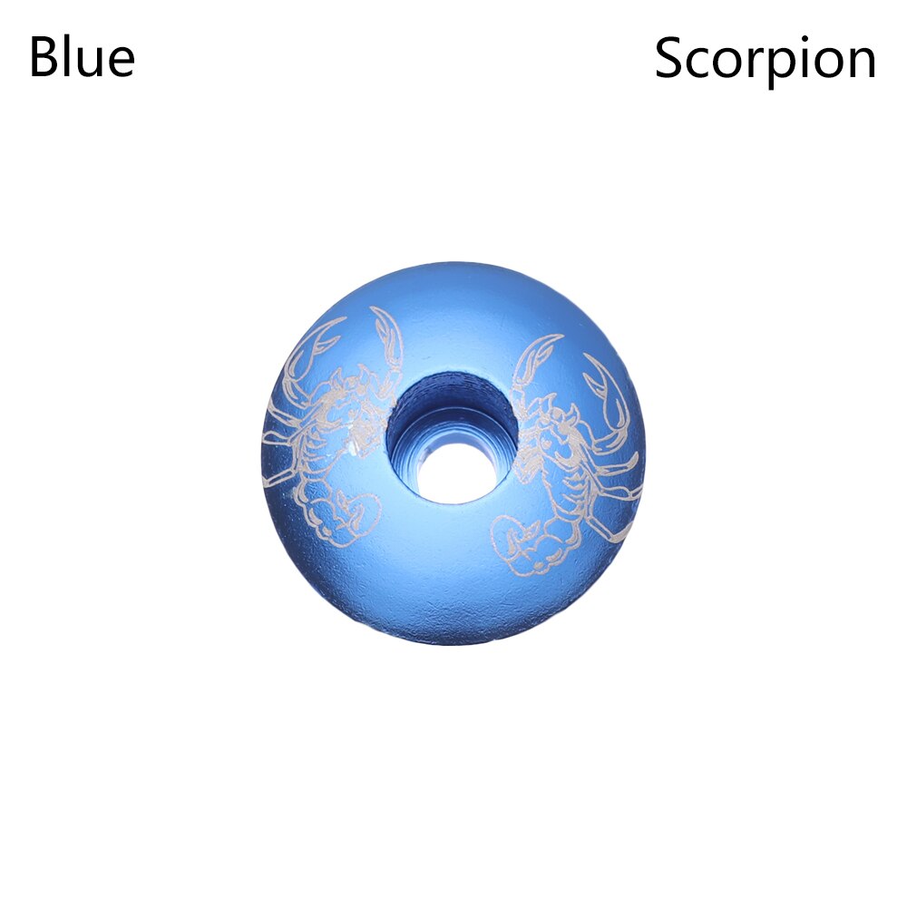 1 PC Bicycle Headset Cover Bowl Covers Ultra-ligh Headsets Top Cap Front Lid MTB Road Bike Fixed Gear Folding Track for Bicycle: Blue-Scorpion