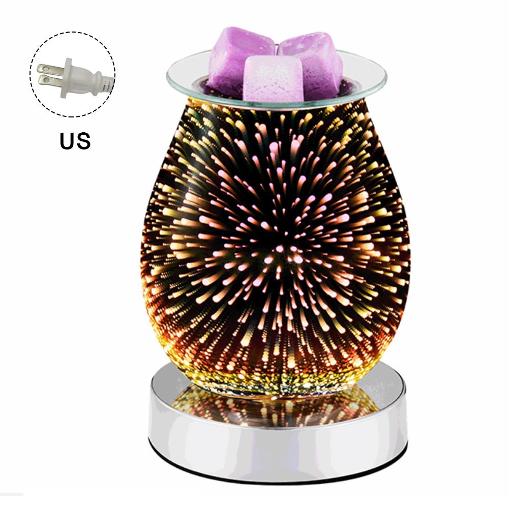 Electric Aromatize Incense Burner 3D Pyrotechnic Touch Control Night Lamp Aroma Wax Melt Machine Aromatherapy Diffuser: US