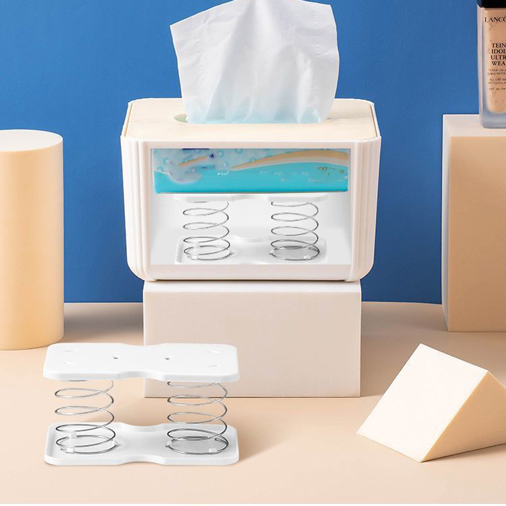 Tissue Box Tissue Dispenser Spring Automatic Lift Spring Loaded Tissue Box Office Home Kitchen Toilet Bracket Kitchen Organizer