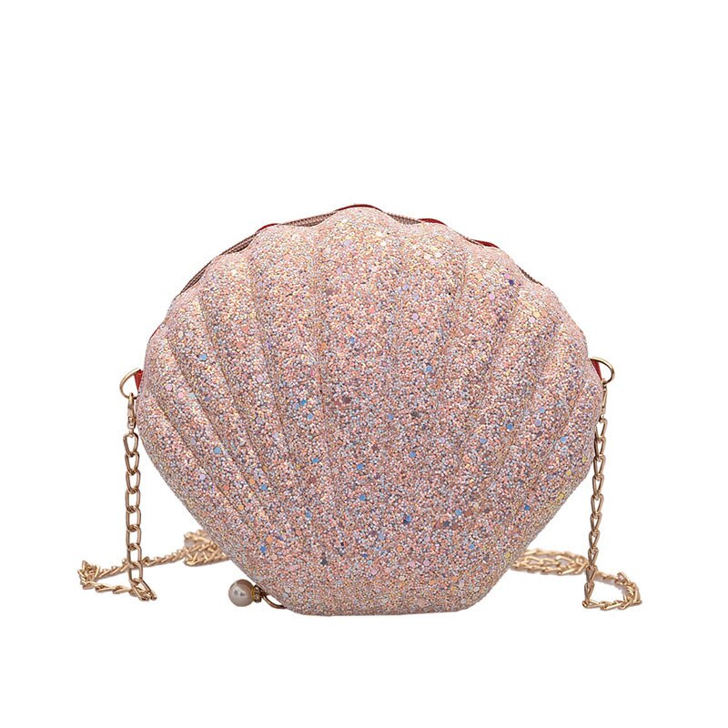 Tas dames zomer schoudertas schattige pailletten mini schelp tas tide diagonale accessoire tas schoudertas cross body tassen: Roze