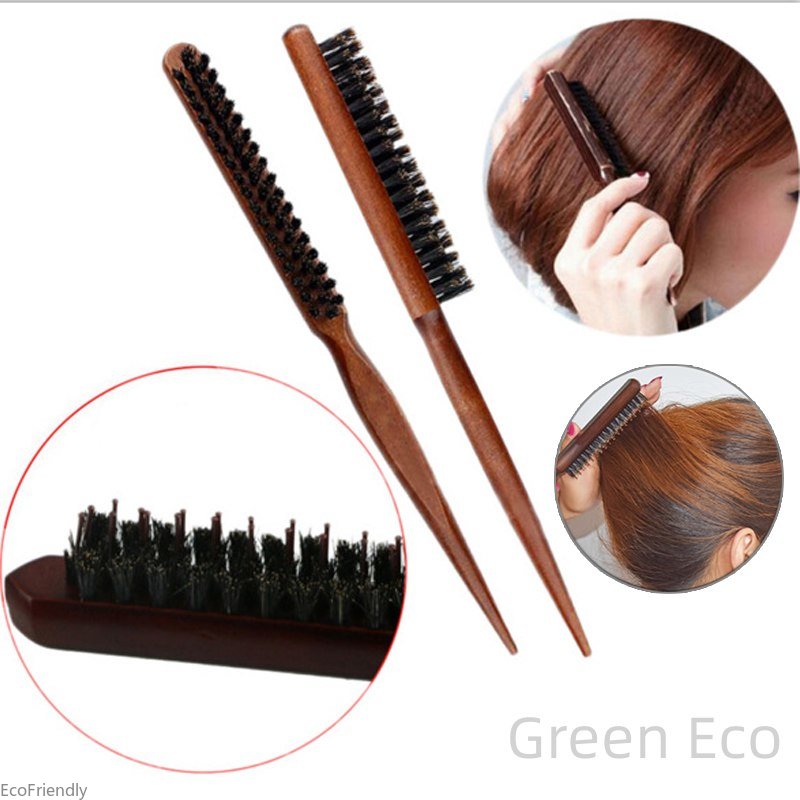 Professionele Salon Plagen Terug Haarborstels Varkenshaar Hout Slanke Lijn Kam Haarborstel Uitbreiding Kappers Styling Tools