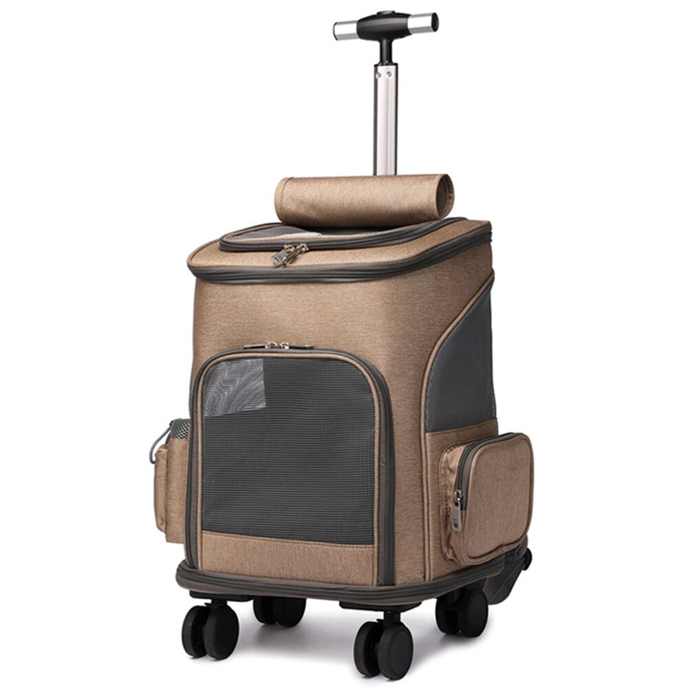 Wheeled Pet Carrier Backpack Pet Stroller Travel C... – Vicedeal