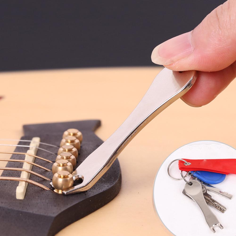 Guitar Bridge Pin Puller Akoestische Ukulele Pin Puller Muzikale Tool Sleutelhanger Muzikale Tool