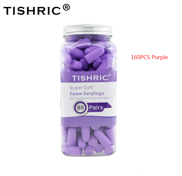 Bouchons d&#39;oreille anti-bruit, protection pour dormir et nager, 120 db, 10/60/160 pièces: 160PCS Purple