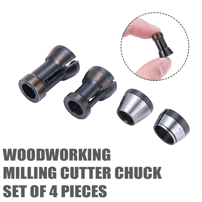 4pcs 6mm 8mm 6.35mm Milling Cutter Collet Chuck Engraving Trimming Milling Cutter For Wood Router Bits Woodworking