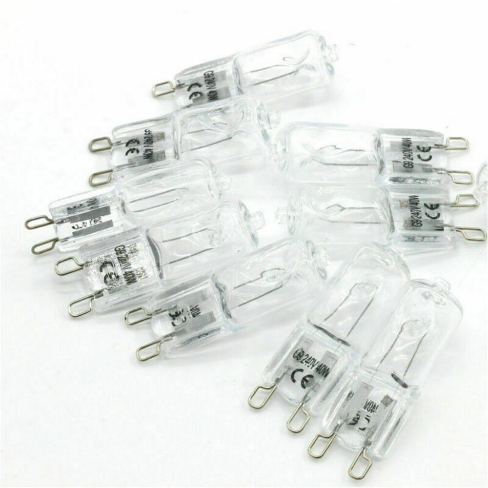 G9 Halogen Bulb Clear Capsule 25W 45W 60W Warm White Lamp Nickel Plated Explosion Proof Halogen Lamps Beads Wall Light 10Pcs/Set