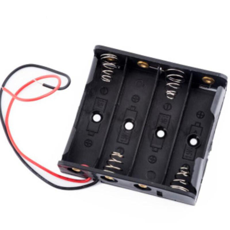 5 uds 1, 2, 3, 4 puertos de ranuras AA 2AA 3AA 4AA 1,5 v 3v 4,5v 6v tamaño caja de almacenamiento de batería soporte 3Xaa 2xaa aa con cables h: Negro