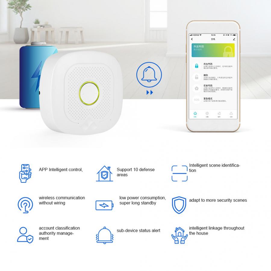Smart WiFi Alarm Anti-Theft Security Burglar Alarm System for Alexa / Tuya EU 100-240V