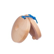 Castanets de madera de percusión, instrumento Musical educativo, desarrollo intelectual del niño, capacidad de escucha, 1 ud.