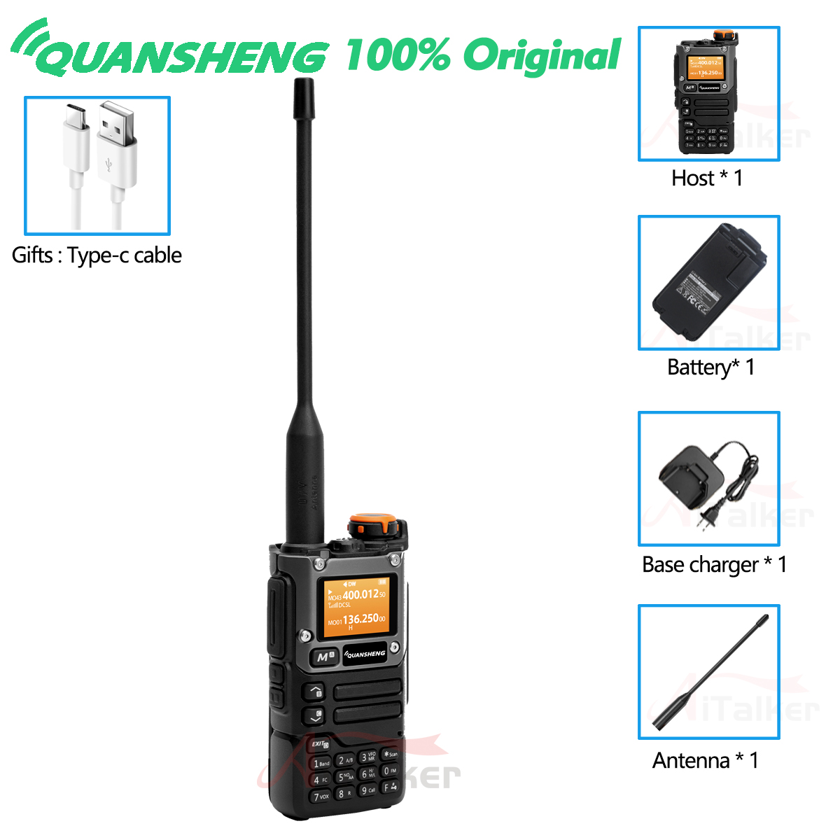 Quansheng Receiver UV K5 (8) Walkie Talkie Portable Am Fm Two Way Radio Commutator Station Amateur Ham Wireless Set Long Range: Camo / UK