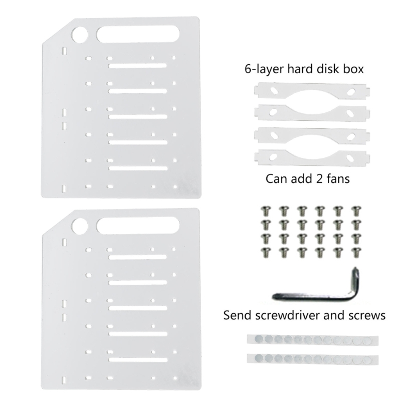 Mehrschichtiges SSD-Gestell für 3,5-Zoll-Festplatten-Organizer, externe Deskeop-HDD-Halterung: Weiß
