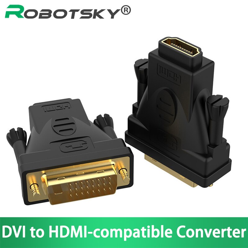 24K Vergulde Dvi Naar Hdmi Converter 1080P Hdmi Female Naar Dvi 24 + 1 Male Adapter Kabel voor Pc Monitor Projector